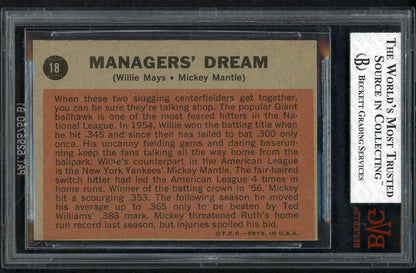 1962 Topps Baseball #018 Mickey Mantle Willie Mays BVG 2 GD 568087