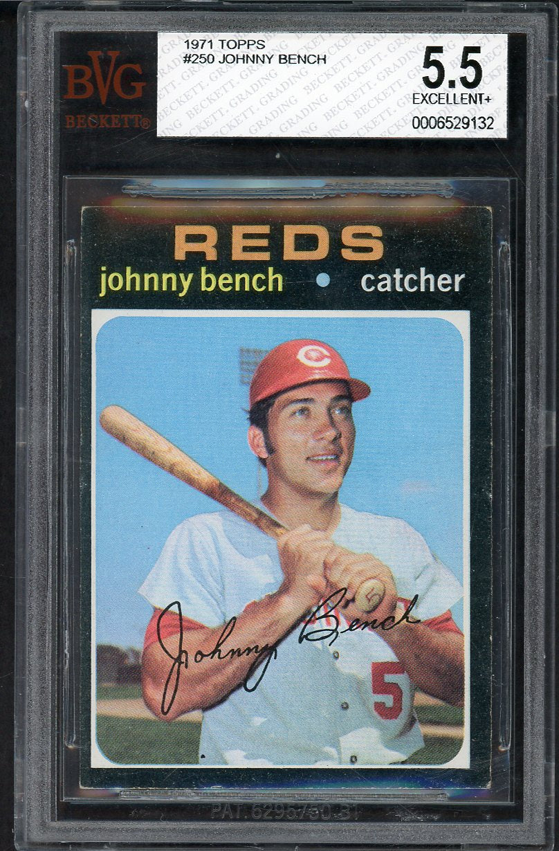 1971 Topps Baseball #250 Johnny Bench Reds BVG 5.5 EX+ 568091