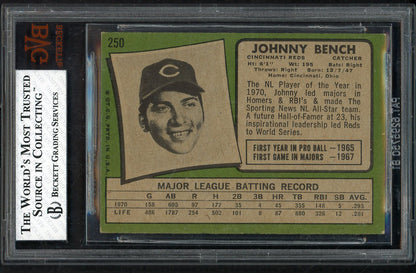 1971 Topps Baseball #250 Johnny Bench Reds BVG 5.5 EX+ 568091