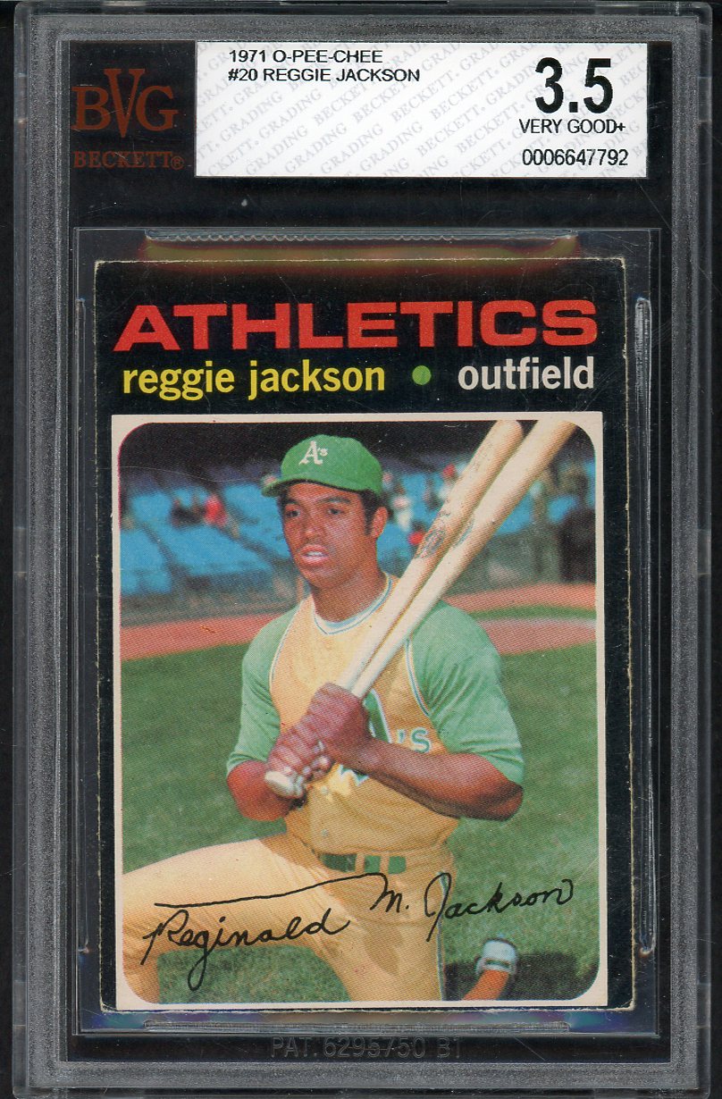 1971 O Pee Chee #020 Reggie Jackson A's BVG 3.5 VG+ 568095