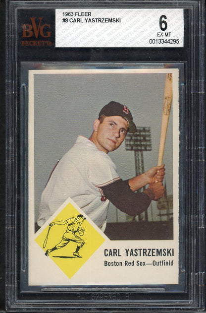 1963 Fleer Baseball #008 Carl Yastrzemski Red Sox BVG 6 EX-MT 568102
