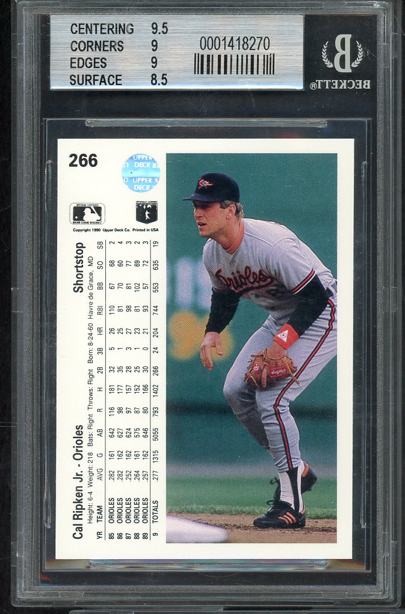 1990 Upper Deck #266 Cal Ripken Orioles BVG 9 MINT 568105