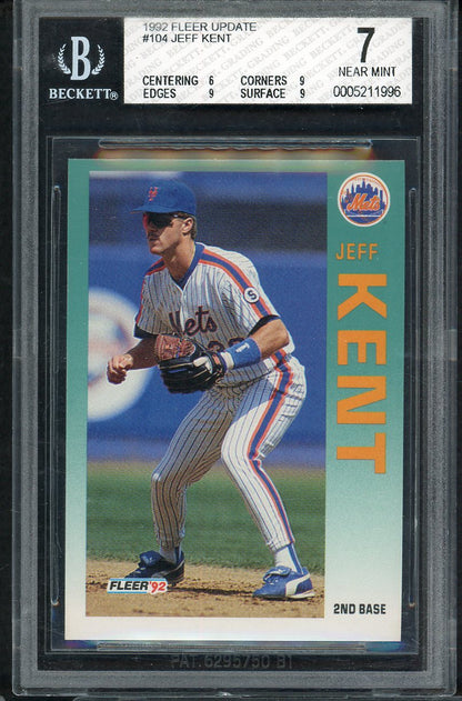 1992 Fleer Update #U104 Jeff Kent Mets BVG 7 NM 568106