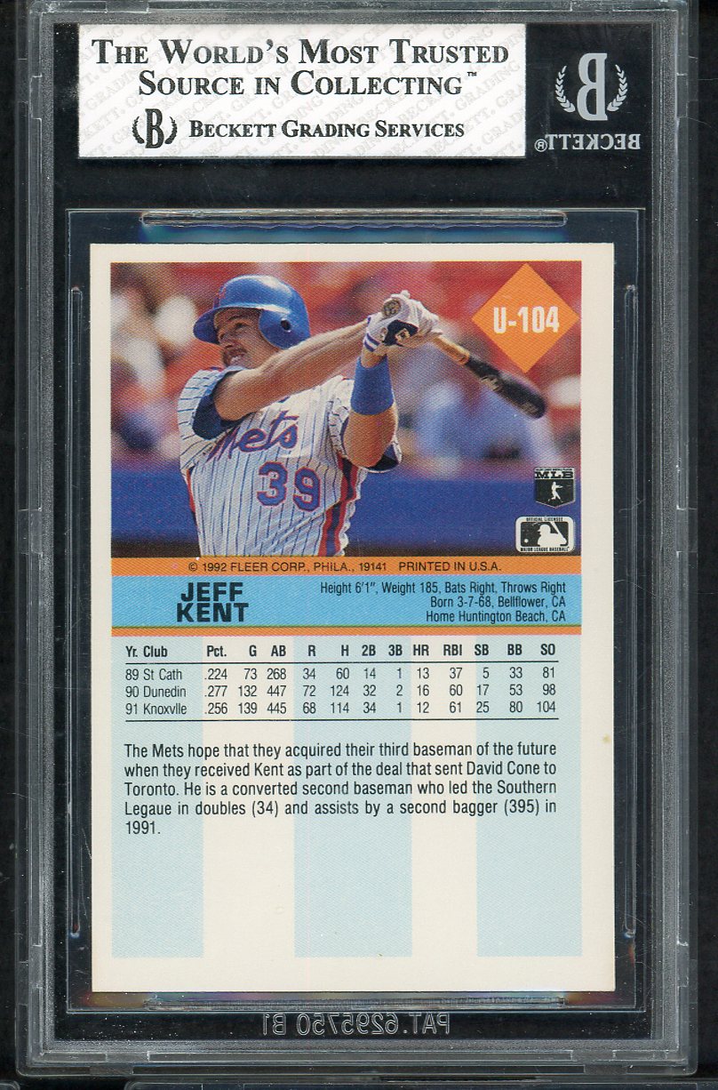 1992 Fleer Update #U104 Jeff Kent Mets BVG 7 NM 568106