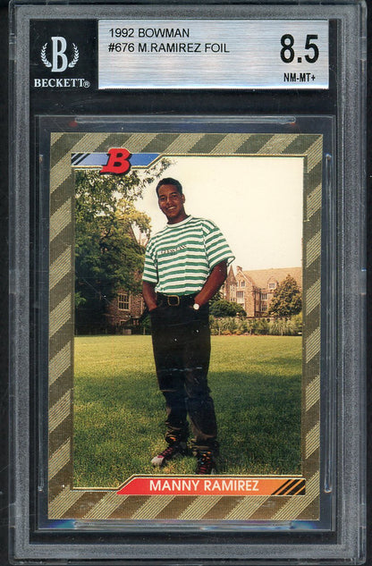 1992 Bowman #676 Manny Ramirez Indians BVG 8.5 NM/MT+ Foil 568108