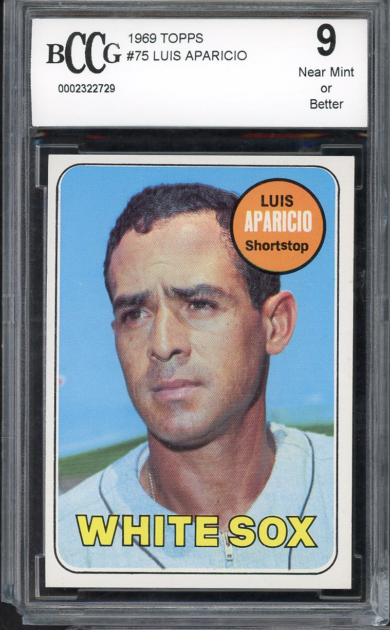 1969 Topps Baseball #075 Luis Aparicio White Sox BCCG 9 crack 568113