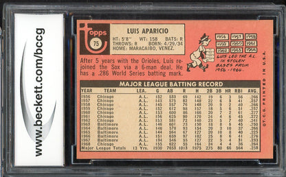 1969 Topps Baseball #075 Luis Aparicio White Sox BCCG 9 crack 568113