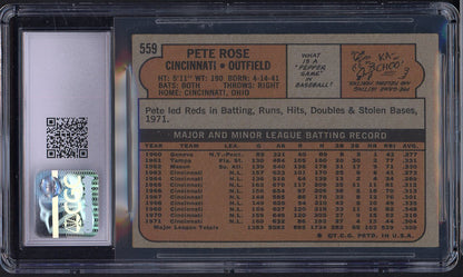 1972 Topps Baseball #559 Pete Rose Reds CGC 4 VG-EX 568116