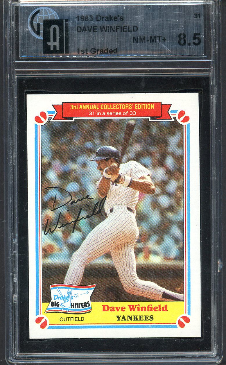 1983 Drakes #031 Dave Winfield Yankees GAI 8.5 NM/MT+ 568118