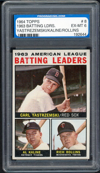 1964 Topps Baseball #008 A.L. Batting Leaders Yastrzemski PGS 6 EX-MT 568120