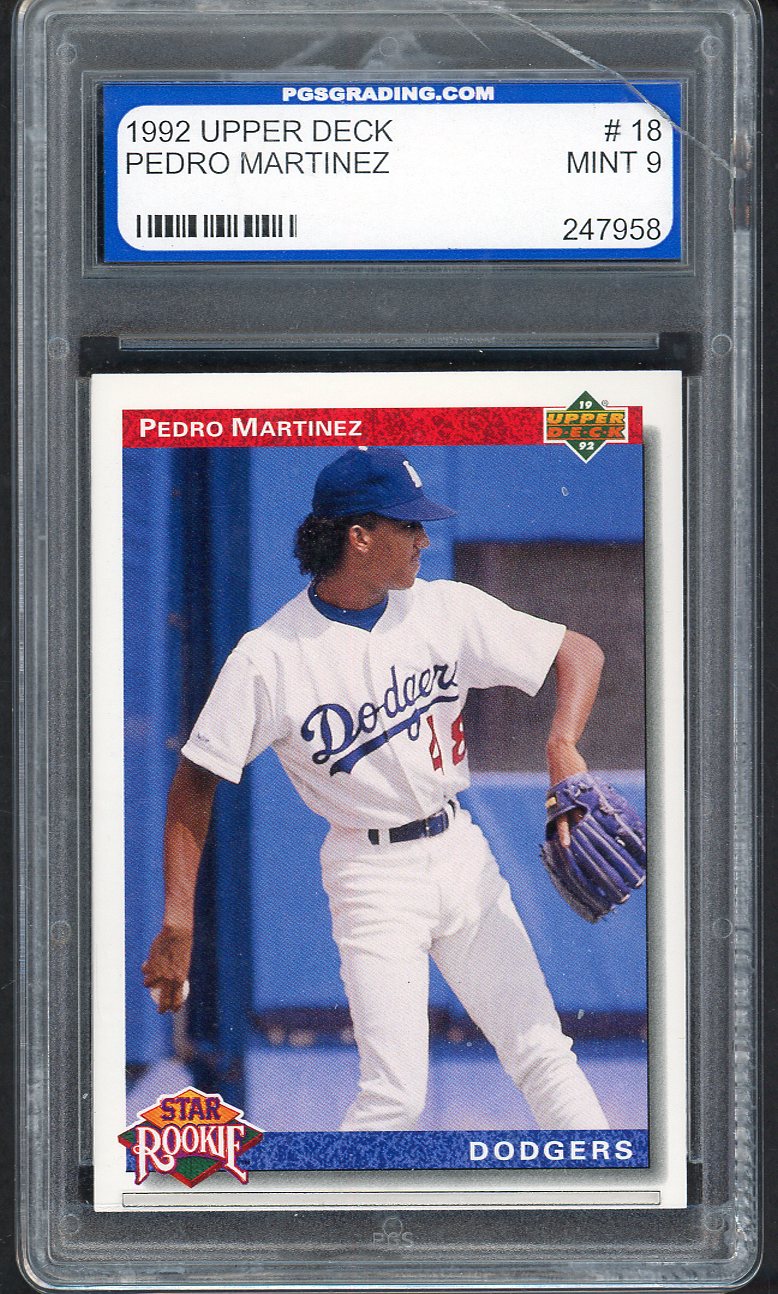 1992 Upper Deck #018 Pedro Martinez Dodgers PGS 9 MINT crack 568122