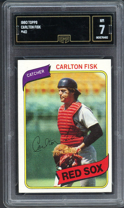 1980 Topps Baseball #040 Carlton Fisk Red Sox GMA 7 NM 568132