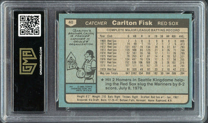 1980 Topps Baseball #040 Carlton Fisk Red Sox GMA 7 NM 568132