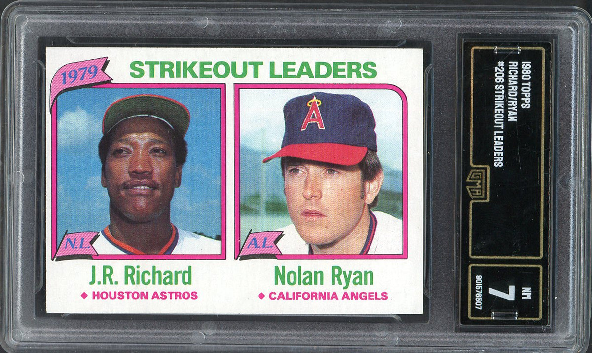 1980 Topps Baseball #206 Strike Out Leaders Nolan Ryan GMA 7 NM 568136