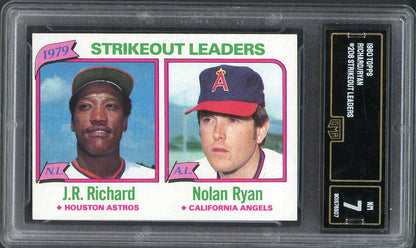 1980 Topps Baseball #206 Strike Out Leaders Nolan Ryan GMA 7 NM 568136