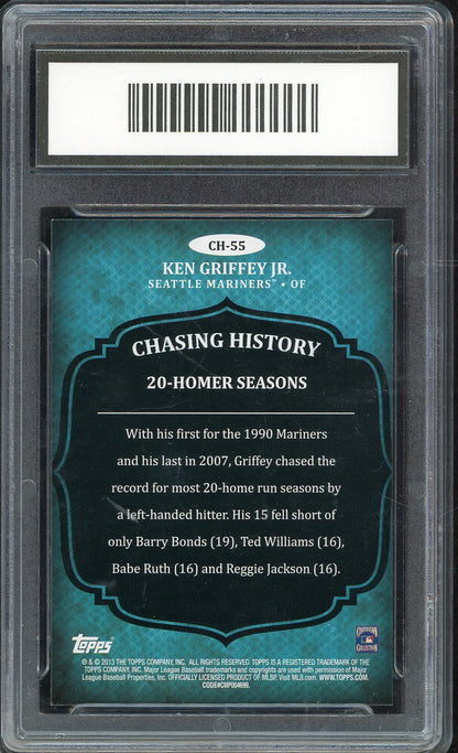 2013 Topps Chasing History #CH55 Ken Griffey Jr Mariners GMA 10 GEM MINT 568141