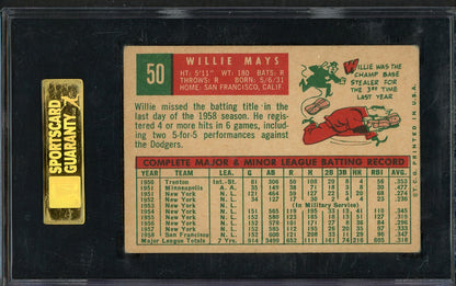1959 Topps Baseball #050 Willie Mays Giants SGC 4 VG-EX 568142