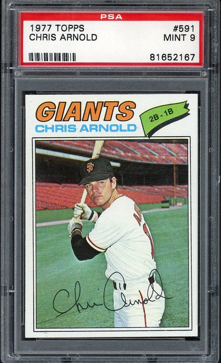1977 Topps Baseball #591 Chris Arnold Giants PSA 9 MINT 568145
