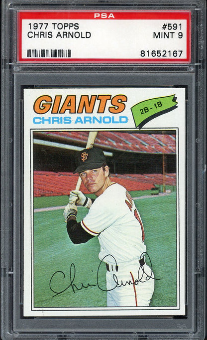 1977 Topps Baseball #591 Chris Arnold Giants PSA 9 MINT 568145