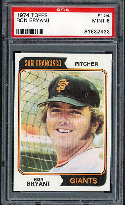 1974 Topps Baseball #104 Ron Bryant Giants PSA 9 MINT 568146