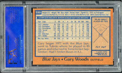 1978 Topps Baseball #599 Gary Woods Blue Jays PSA 8 NM/MT 568148