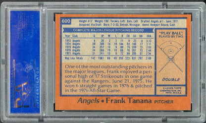 1978 Topps Baseball #600 Frank Tanana Angels PSA 9 MINT 568159