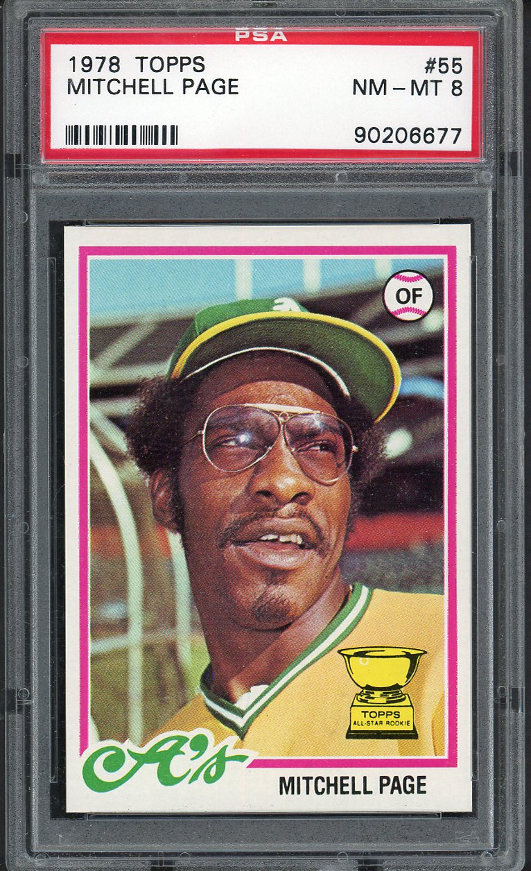 1978 Topps Baseball #055 Mitchell Page A's PSA 8 NM/MT 568162