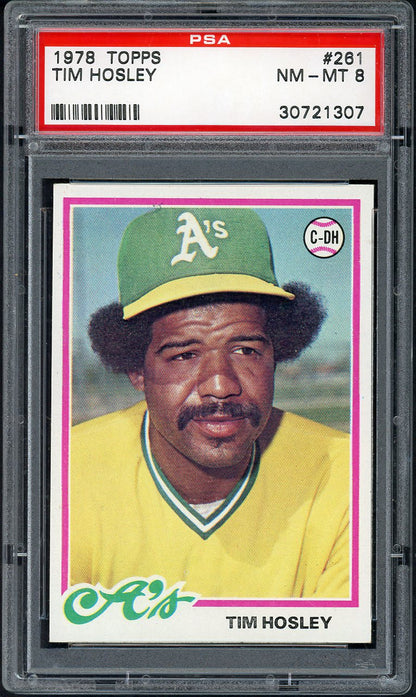 1978 Topps Baseball #261 Tim Hosley A's PSA 8 NM/MT 568163