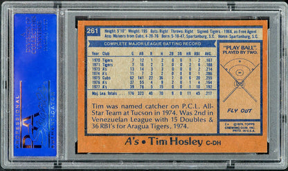 1978 Topps Baseball #261 Tim Hosley A's PSA 8 NM/MT 568163