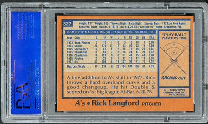 1978 Topps Baseball #327 Rick Langford A's PSA 8 NM/MT 568164