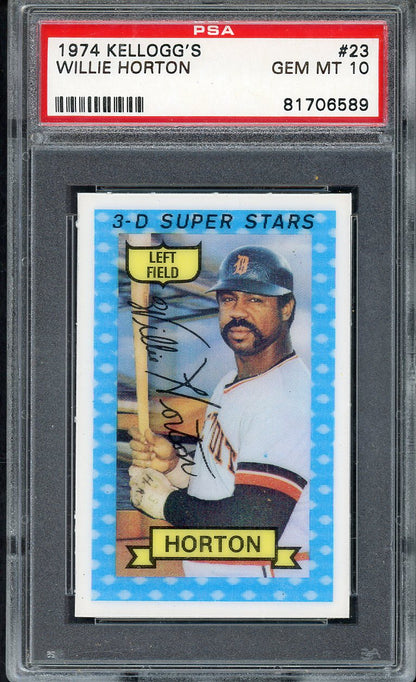 1974 Kelloggs Baseball #023 Willie Horton Tigers PSA 10 GEM MINT 568165