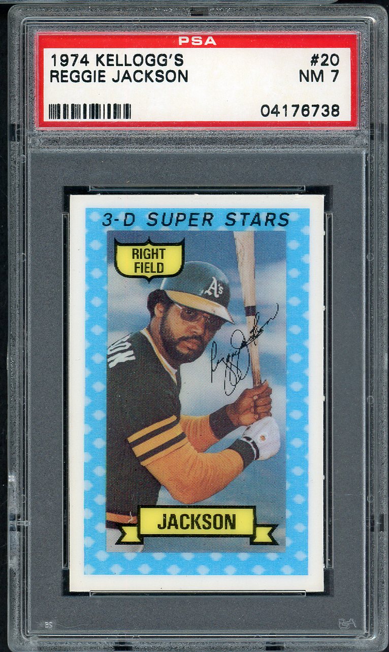 1974 Kelloggs Baseball #020 Reggie Jackson A's PSA 7 NM 568168