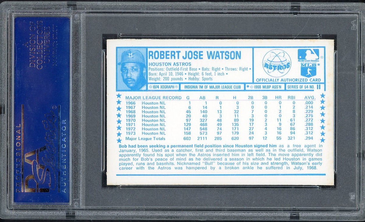 1974 Kelloggs Baseball #011 Bob Watson Astros PSA 9 MINT 568169