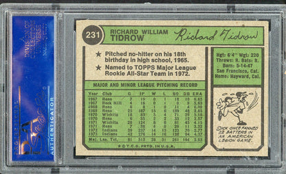 1974 Topps Baseball #231 Dick Tidrow Indians PSA 8 NM/MT 568173