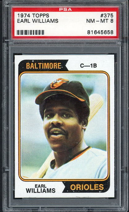 1974 Topps Baseball #375 Earl Williams Orioles PSA 8 NM/MT 568174