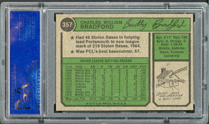1974 Topps Baseball #357 Buddy Bradford White Sox PSA 8 NM/MT 568175