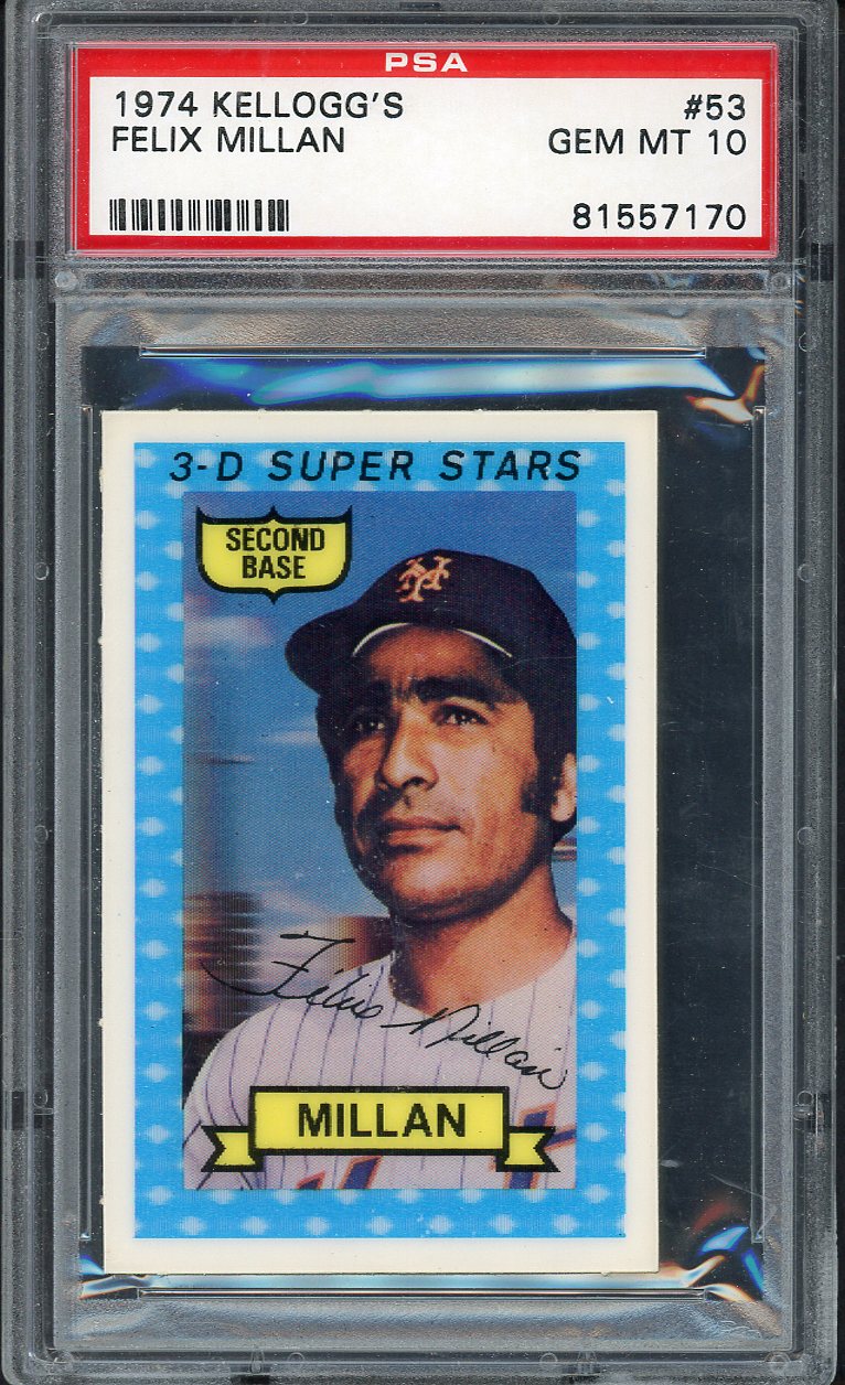 1974 Kelloggs Baseball #053 Felix Millan Mets PSA 10 GEM MINT 568177