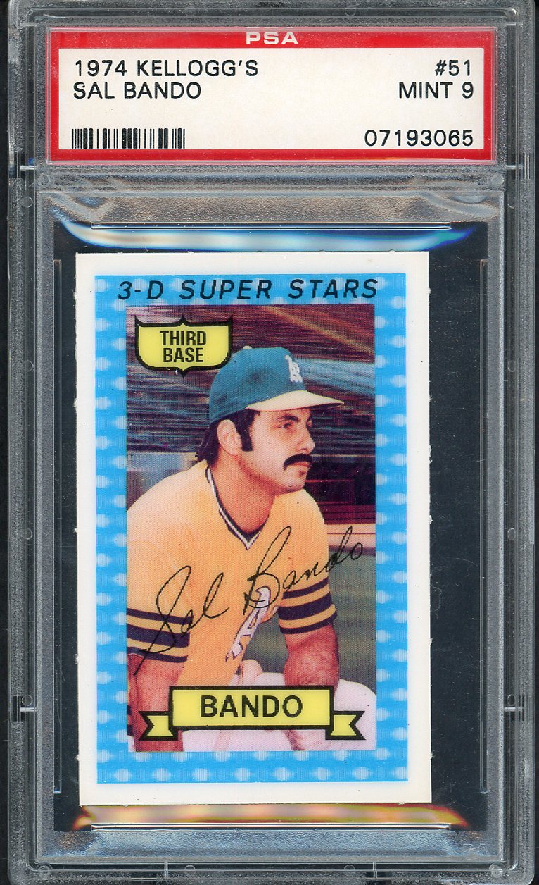 1974 Kelloggs Baseball #051 Sal Bando A's PSA 9 MINT 568178