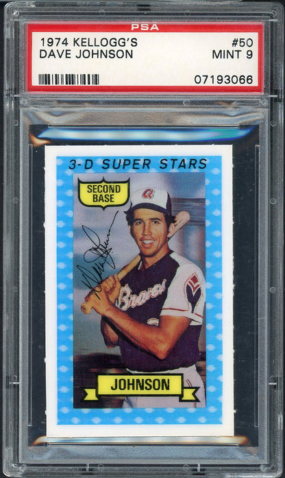 1974 Kelloggs Baseball #050 Dave Johnson Braves PSA 9 MINT 568179