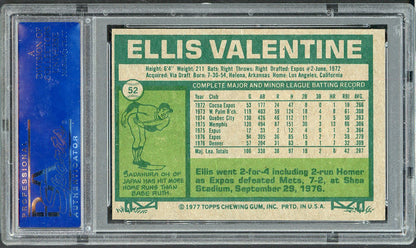 1977 Topps Baseball #052 Ellis Valentine Expos PSA 9 MINT 568180