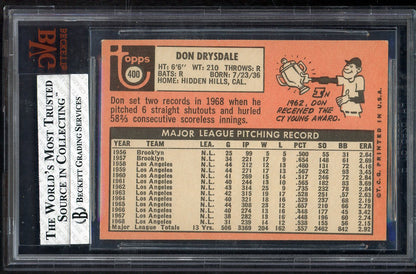 1969 Topps Baseball #400 Don Drysdale Dodgers BVG 6 EX-MT 568181