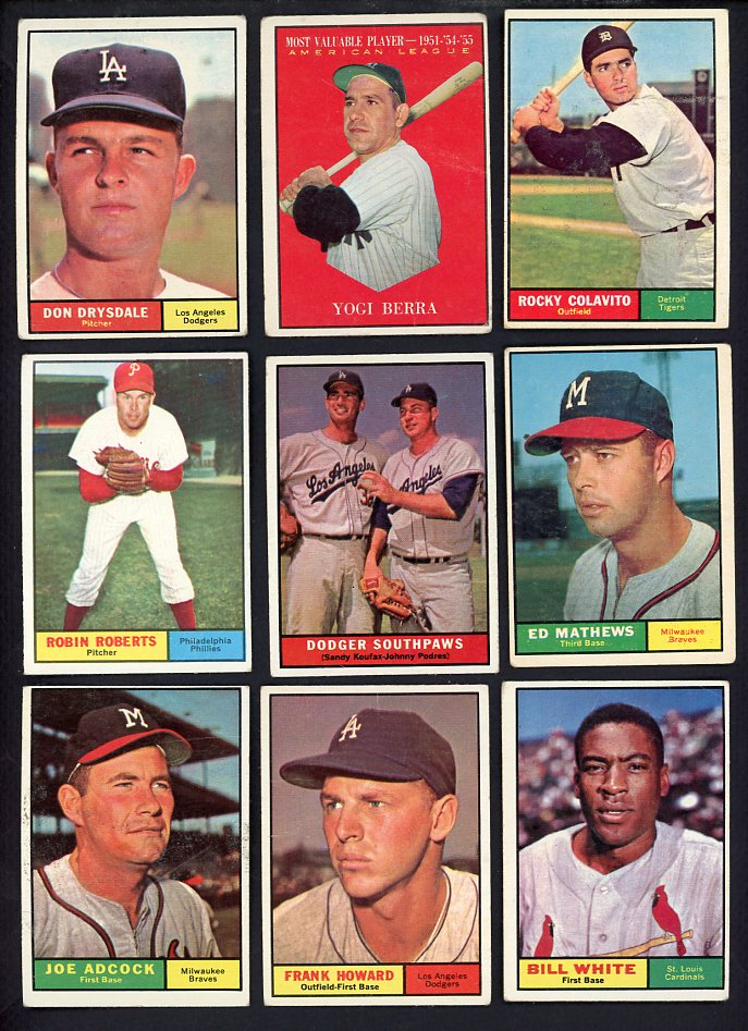 1961 Topps Set Lot 155 Diff VG Berra Koufax Mathews 568191