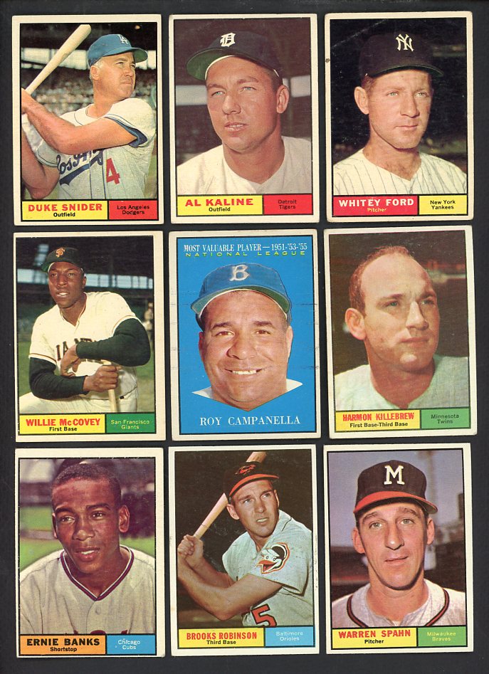1961 Topps Set Lot 320 Diff VG-EX Banks Ford Robinson 568194