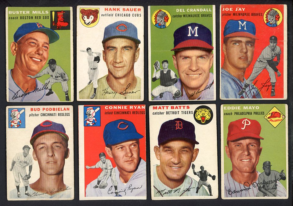 1954 Topps Set Lot 19 Diff VG Sauer Crandall Mills 568205