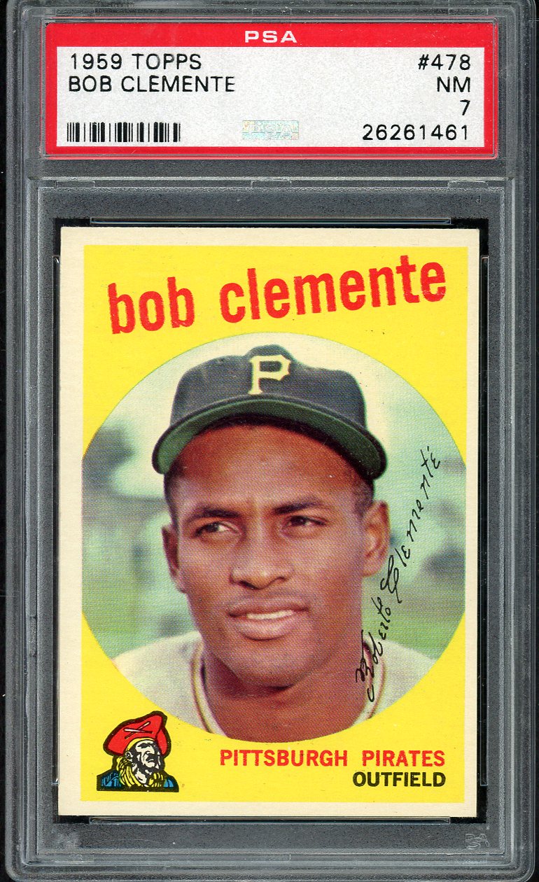1959 Topps Baseball #478 Roberto Clemente Pirates PSA 7 NM 568216