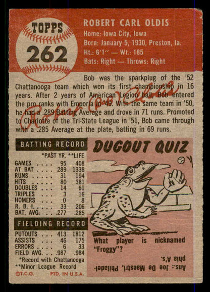 1953 Topps Baseball #262 Bob Oldis Senators GD-VG 568358