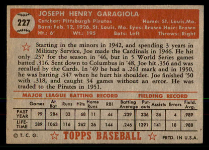 1952 Topps Baseball #227 Joe Garagiola Pirates NR-MT 568412