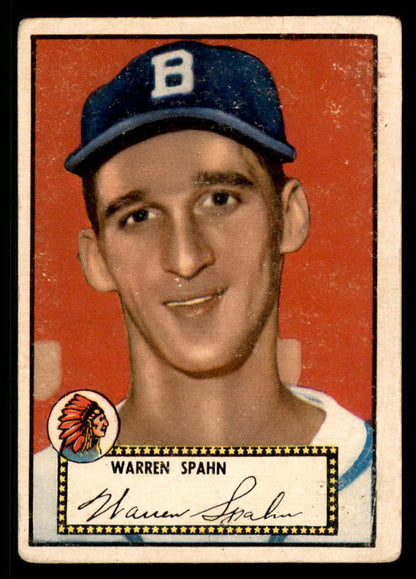 1952 Topps Baseball # 33 Warren Spahn Braves VG Black 568418