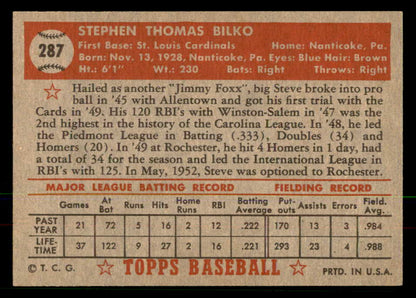 1952 Topps Baseball #287 Steve Bilko Cardinals EX-MT 568428