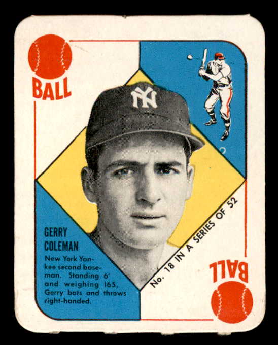 1951 Topps Red Backs # 18 Jerry Coleman Yankees EX-MT/NR-MT 568449